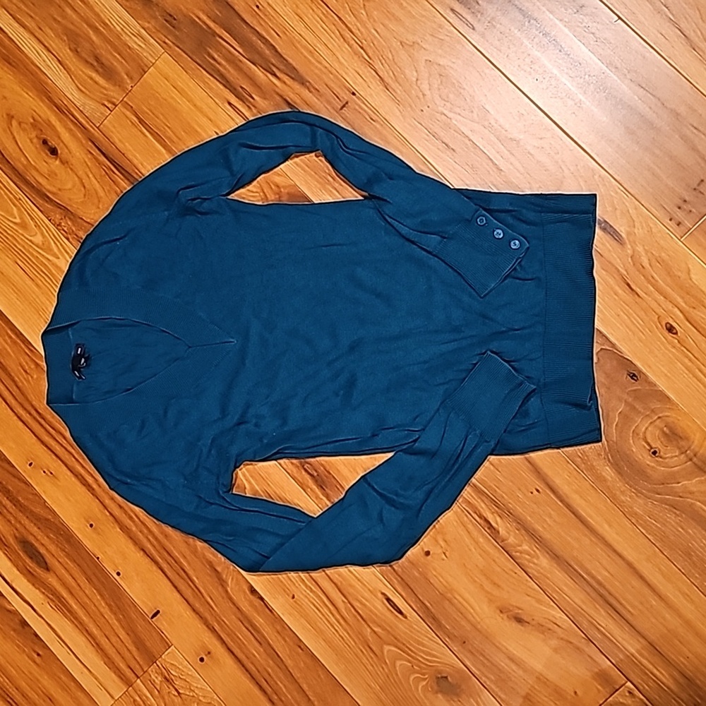 Teal blue v neck gap sweater
